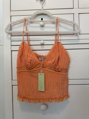 NWT Grey Bandit Lace-Trim Silk Cami
